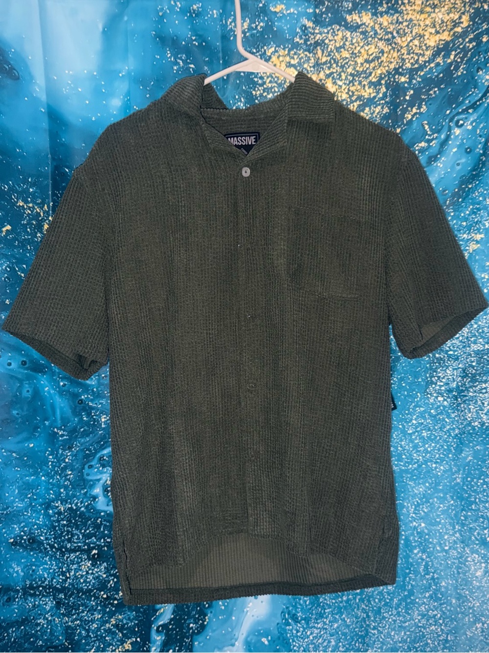 Short Sleeve Knit Polo Shirt - Dark Green